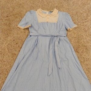 Maxi dress blue and white checkered....